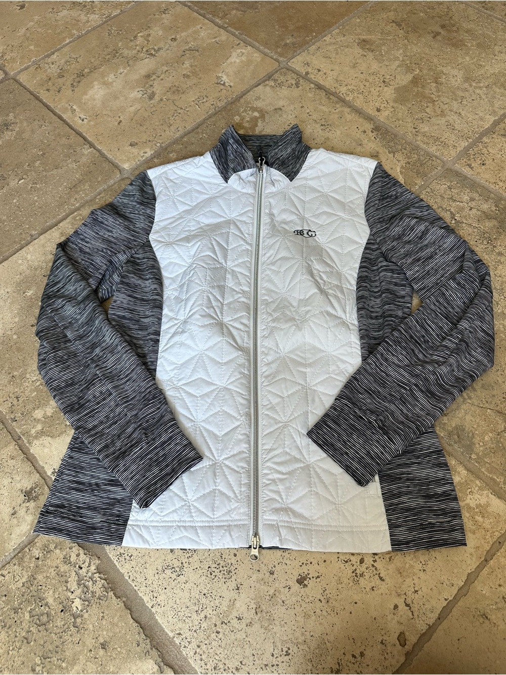 Light Gray Quilted Jacket with Heather Gray Sleeves